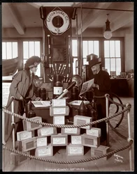 Exhibit of the Coston Signal Co. at the Museum of Safety Appliances of the American Institute of Social Service, New York, 1908